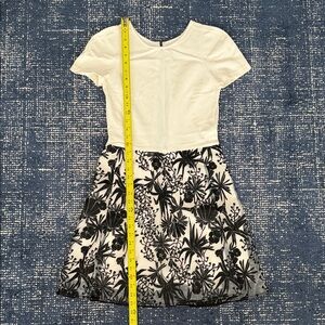 Maje White Top Black Floral Skirt Dress